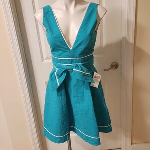 Lauren James new with tas teal blue dress size XS